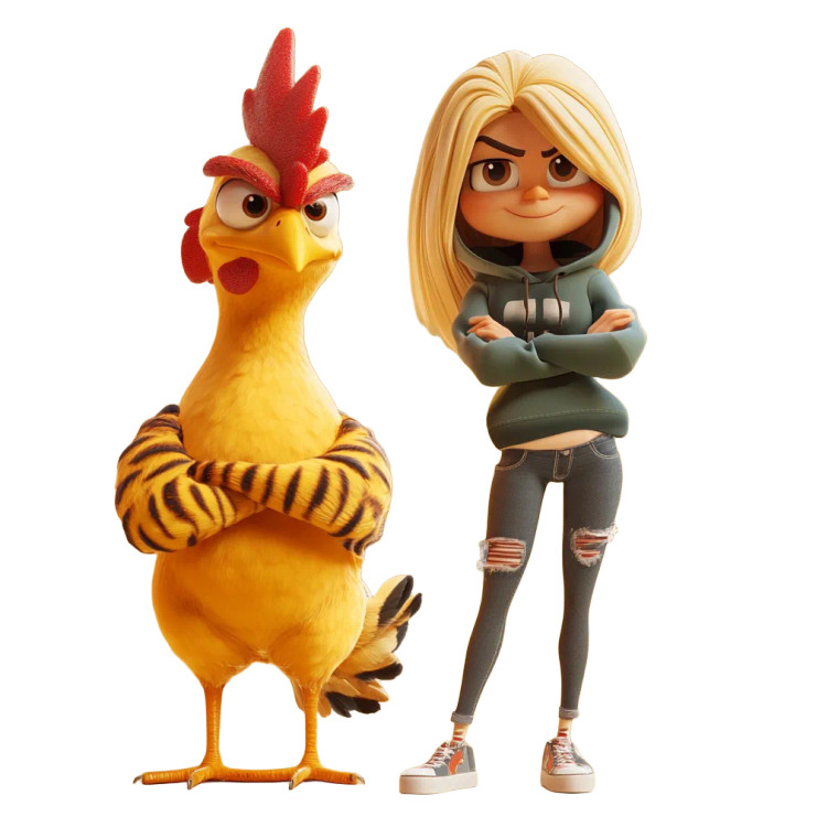 3D Hen Character Vinyl Car Decal Sticker – Waterproof & UV-Resistant 8"
