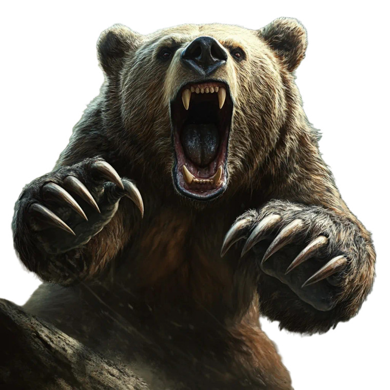 Leaping Bear Vinyl Car Decal Sticker – Waterproof & UV-Resistant 8"