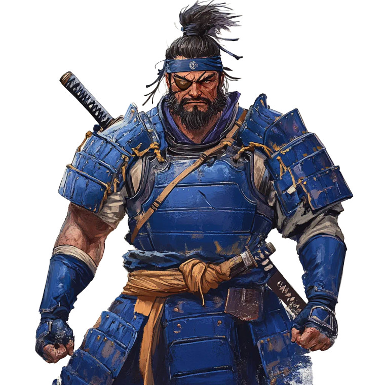 Muscular Samurai Warrior Vinyl Car Decal Sticker – Waterproof & UV-Resistant 8"