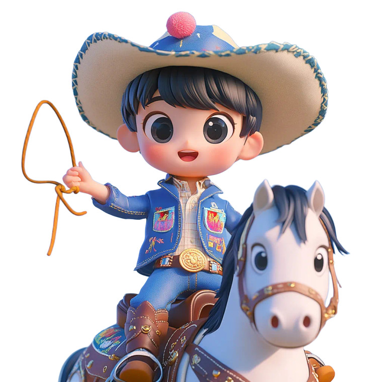 Cowboy Boy Riding Vinyl Car Decal Sticker – Waterproof & UV-Resistant 8"