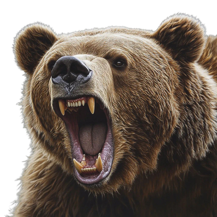 Angry Bear Close-Up V4 Vinyl Car Decal Sticker – Waterproof & UV-Resistant 8"