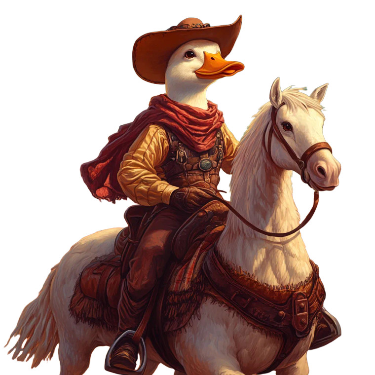 Cowboy Duck Riding V2 Vinyl Car Decal Sticker – Waterproof & UV-Resistant 8"