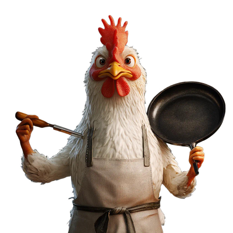 Cooking Chicken Vinyl Car Decal Sticker – Waterproof & UV-Resistant 8"