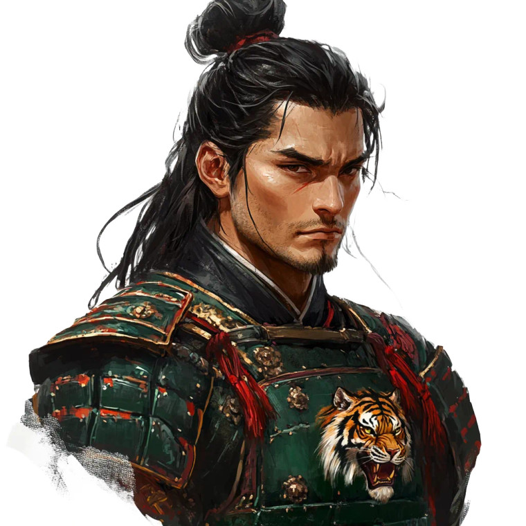 Samurai Portrait V18 Vinyl Car Decal Sticker – Waterproof & UV-Resistant 8"