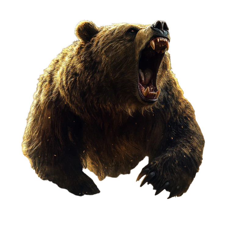 Evil Bear Roaring Vinyl Car Decal Sticker – Waterproof & UV-Resistant 8"