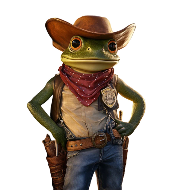 Cowboy Frog Vinyl Car Decal Sticker – Waterproof & UV-Resistant 8"