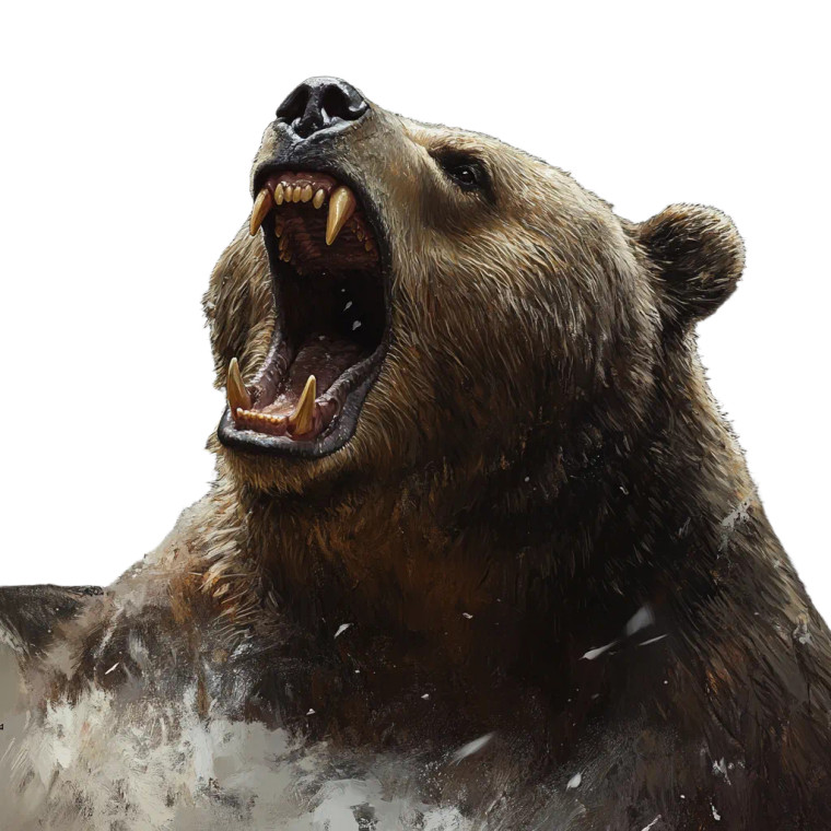 Big Angry Bear Vinyl Car Decal Sticker – Waterproof & UV-Resistant 8"