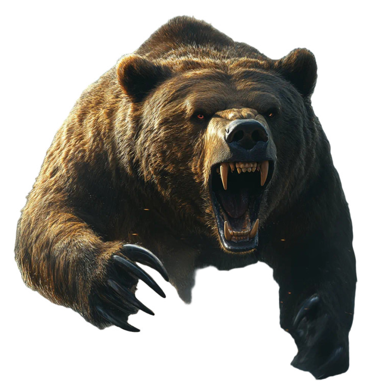 Roaring Grizzly Bear V11 Vinyl Car Decal Sticker – Waterproof & UV-Resistant 8"