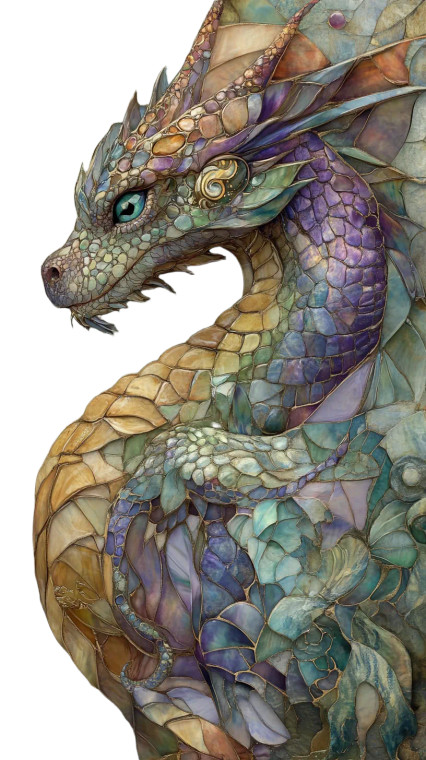 Iridescent Dragon Art Vinyl Car Decal Sticker – Waterproof & UV-Resistant 8"