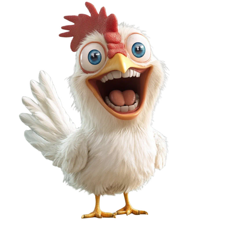 Happy Colorful Chicken Vinyl Car Decal Sticker – Waterproof & UV-Resistant 8"