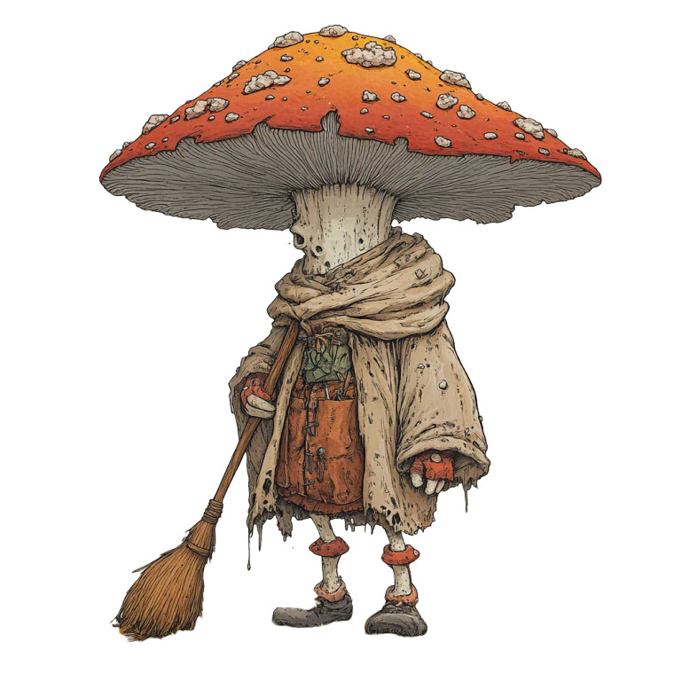 Cartoonish Mushroom Creature Vinyl Car Decal Sticker – Waterproof & UV-Resistant 8"