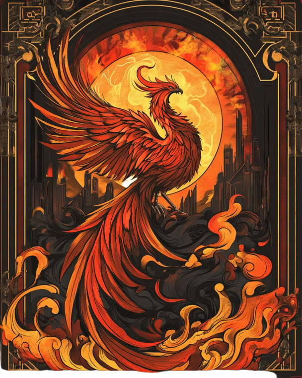 Majestic Phoenix Rising Vinyl Car Decal Sticker – Waterproof & UV-Resistant 8"