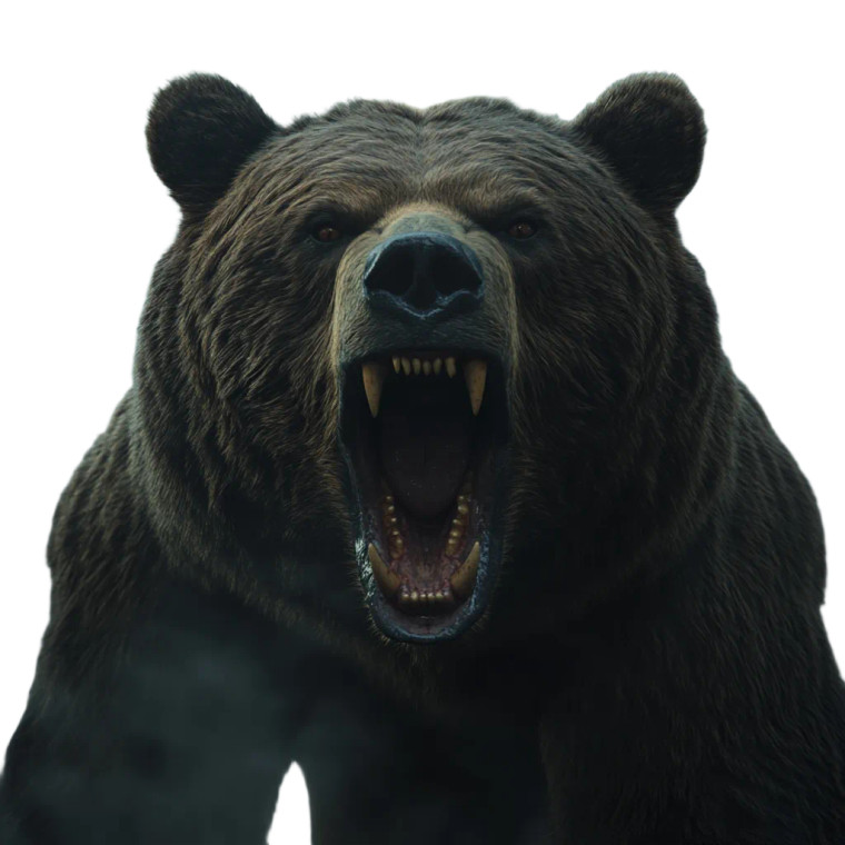 Roaring Grizzly Bear V15 Vinyl Car Decal Sticker – Waterproof & UV-Resistant 8"