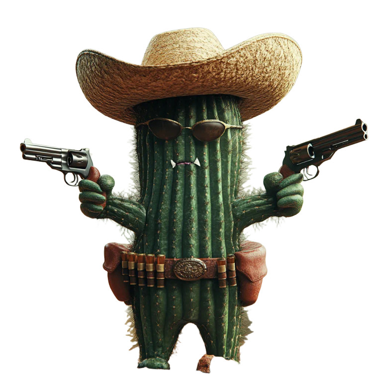 Cactus Bandito Vinyl Car Decal Sticker – Waterproof & UV-Resistant 8"