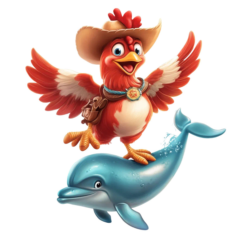 Cowboy Chicken Dolphin Vinyl Car Decal Sticker – Waterproof & UV-Resistant 8"