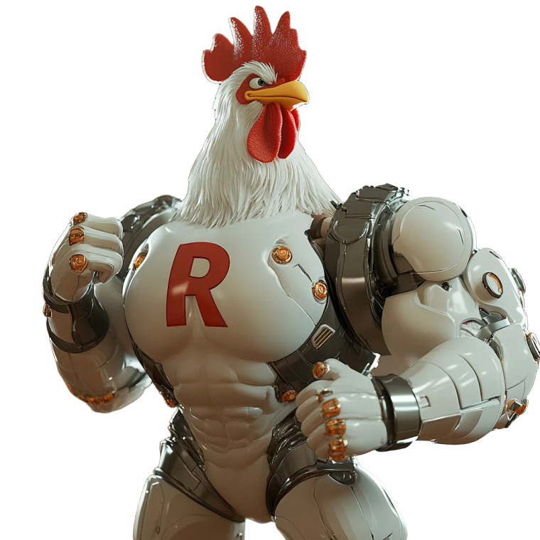 Cyber Rooster Hero Vinyl Car Decal Sticker – Waterproof & UV-Resistant 8"