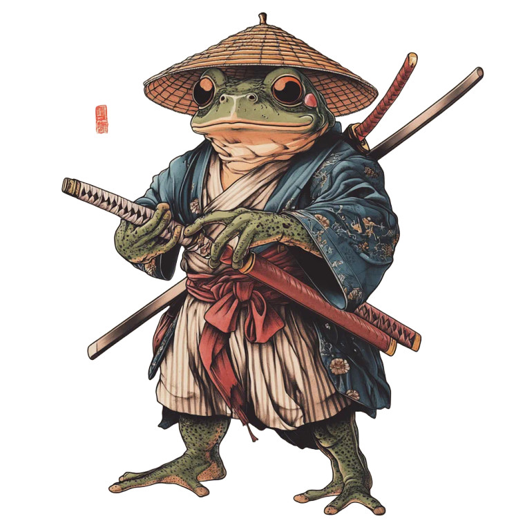 Samurai Frog V24 Vinyl Car Decal Sticker – Waterproof & UV-Resistant 8"