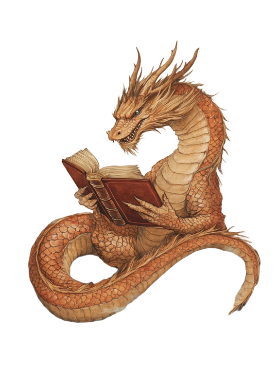 Dragon With Book V2 Vinyl Car Decal Sticker – Waterproof & UV-Resistant 8"