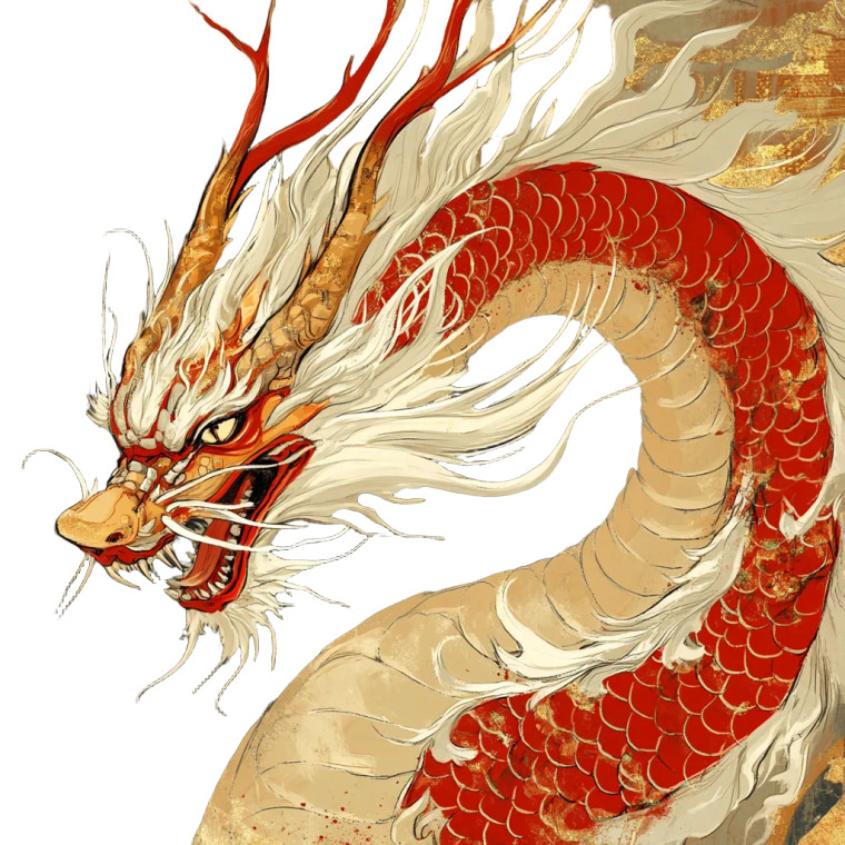 Red Gold Dragon Vinyl Car Decal Sticker – Waterproof & UV-Resistant 8"