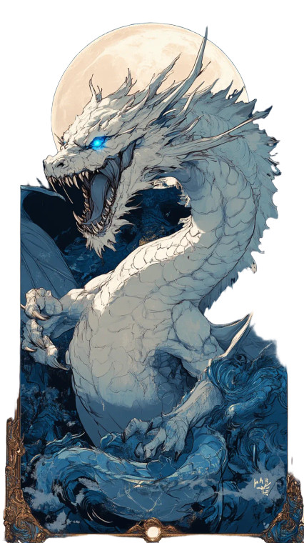 Legendary White Dragon Vinyl Car Decal Sticker – Waterproof & UV-Resistant 8"