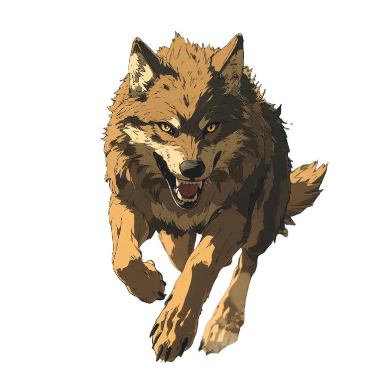 Big Brown Wolf Vinyl Car Decal Sticker – Waterproof & UV-Resistant 8"