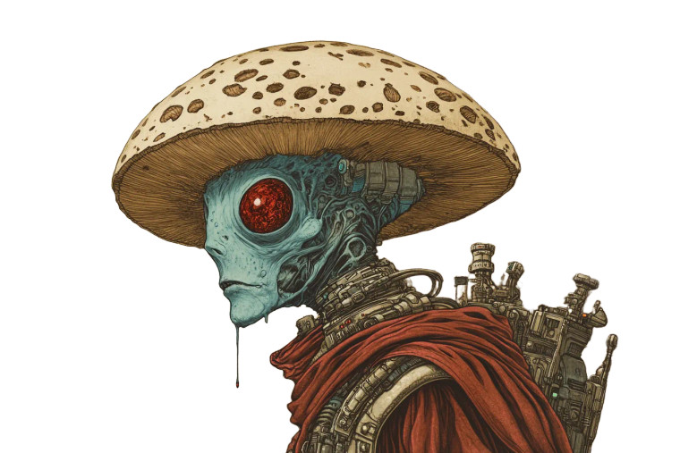 Futuristic Austrarchaea Portrait Vinyl Car Decal Sticker – Waterproof & UV-Resistant 8"