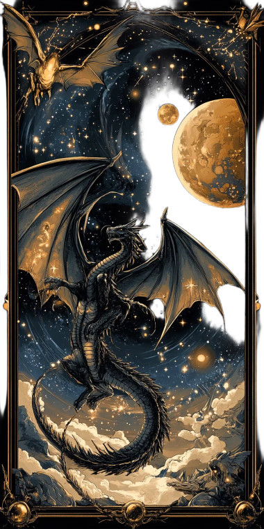 Cosmic Dragon Design Vinyl Car Decal Sticker – Waterproof & UV-Resistant 8"