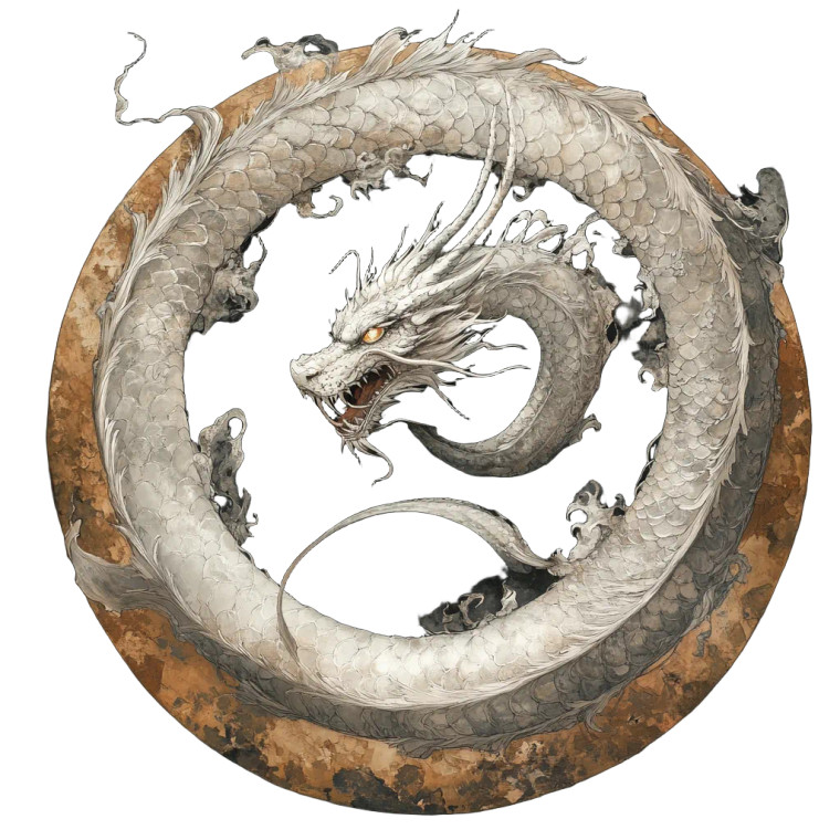 Silver Dragon Circling Vinyl Car Decal Sticker – Waterproof & UV-Resistant 8"