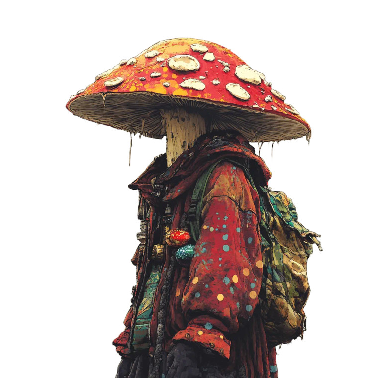 Suspicious Mushroom Vinyl Car Decal Sticker – Waterproof & UV-Resistant 8"