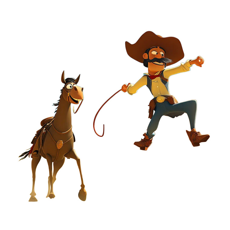 Running Cowboy Animation Vinyl Car Decal Sticker – Waterproof & UV-Resistant 8"