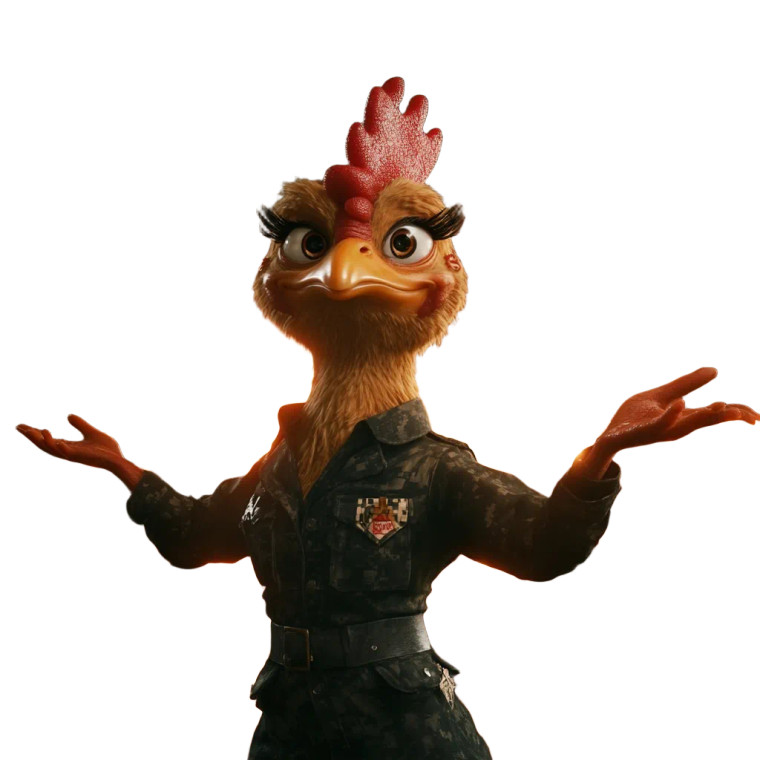 Graceful Horror Chicken Vinyl Car Decal Sticker – Waterproof & UV-Resistant 8"