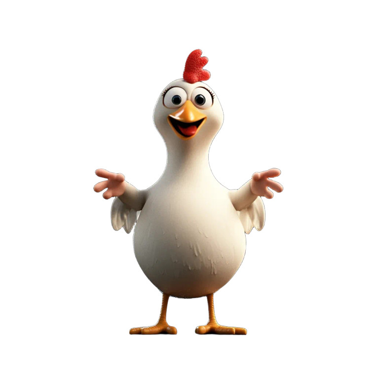 Humanoid Chicken Animation Vinyl Car Decal Sticker – Waterproof & UV-Resistant 8"
