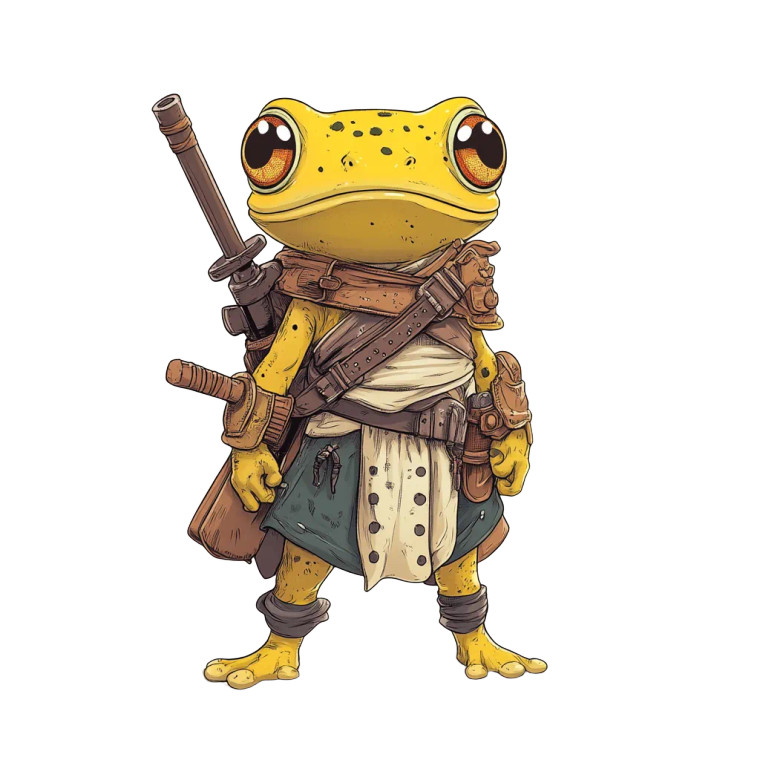 Yellow Frog Warrior Vinyl Car Decal Sticker – Waterproof & UV-Resistant 8"