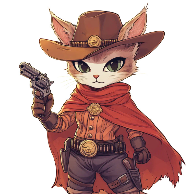 Cowboy Cat Girl Vinyl Car Decal Sticker – Waterproof & UV-Resistant 8"