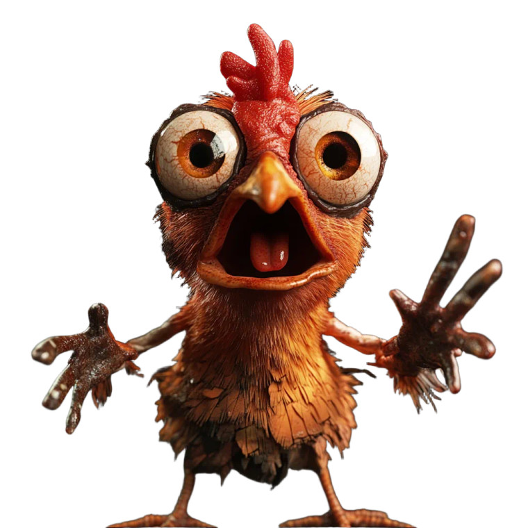 Screaming Horror Chicken Vinyl Car Decal Sticker – Waterproof & UV-Resistant 8"