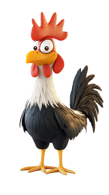 Cute 3D Rooster V2 Vinyl Car Decal Sticker – Waterproof & UV-Resistant 8"