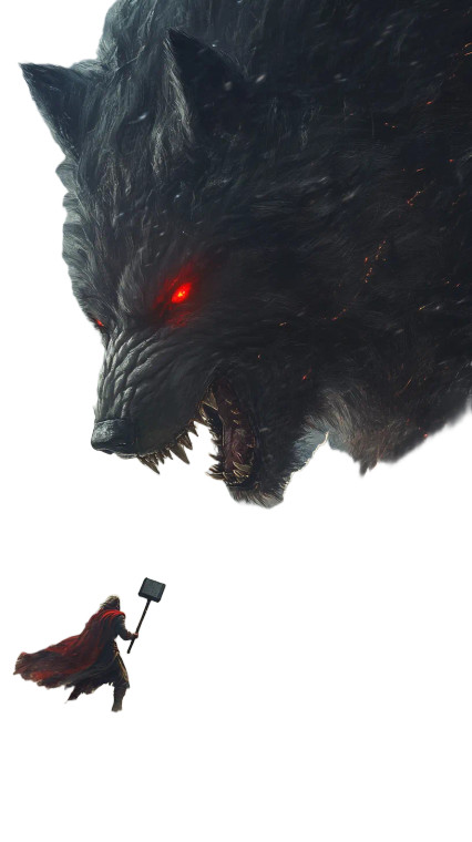 Fenrir Vs Thor Vinyl Car Decal Sticker – Waterproof & UV-Resistant 8"