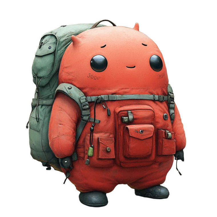 Chubby Backpack Character Vinyl Car Decal Sticker – Waterproof & UV-Resistant 8"