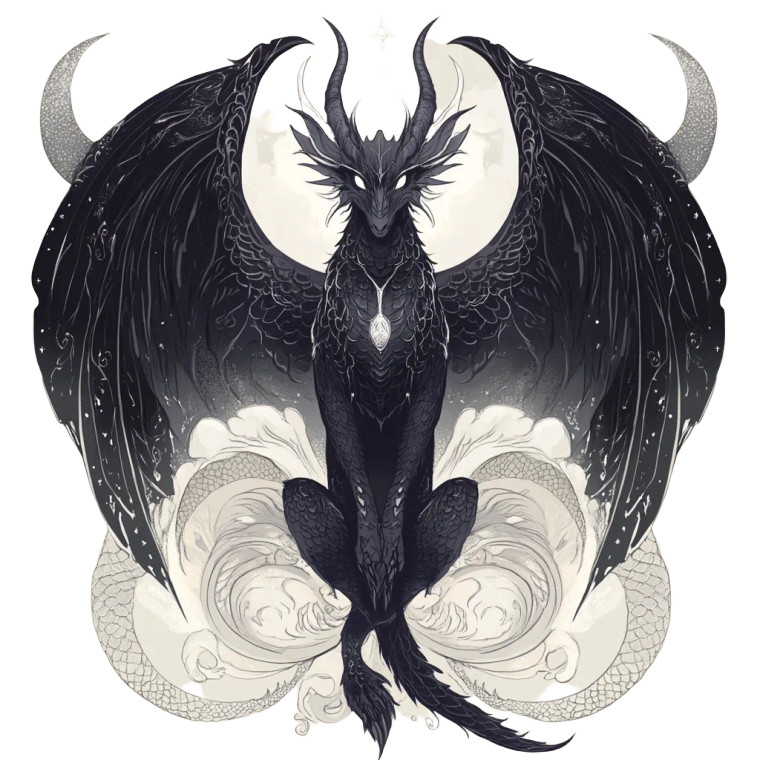 Majestic Black Dragon V4 Vinyl Car Decal Sticker – Waterproof & UV-Resistant 8"