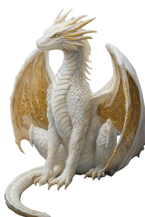 White Golden Dragon Vinyl Car Decal Sticker – Waterproof & UV-Resistant 8"