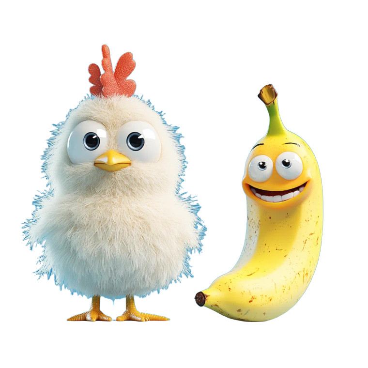 Chicken And Banana Vinyl Car Decal Sticker – Waterproof & UV-Resistant 8"