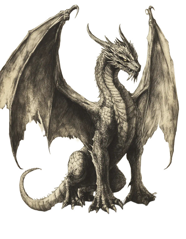 Fantasy Dragon Illustration V2 Vinyl Car Decal Sticker – Waterproof & UV-Resistant 8"