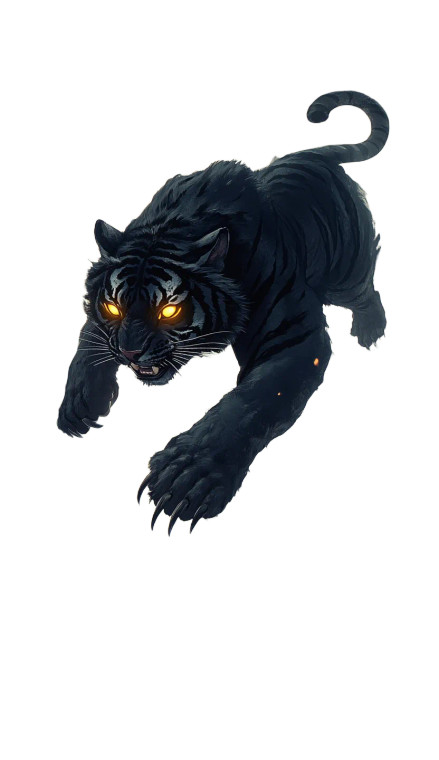 Black Tiger Leap Vinyl Car Decal Sticker – Waterproof & UV-Resistant 8"