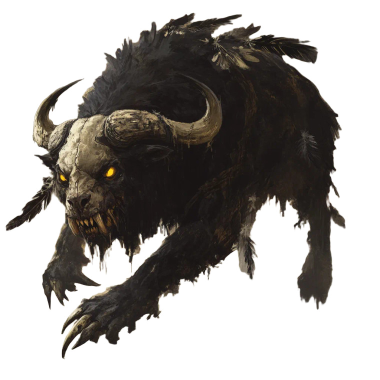 Eldritch Buffalo-Lion Hybrid Vinyl Car Decal Sticker – Waterproof & UV-Resistant 8"