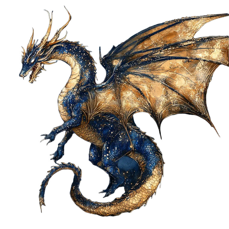 Cosmic Indigo Dragon Vinyl Car Decal Sticker – Waterproof & UV-Resistant 8"