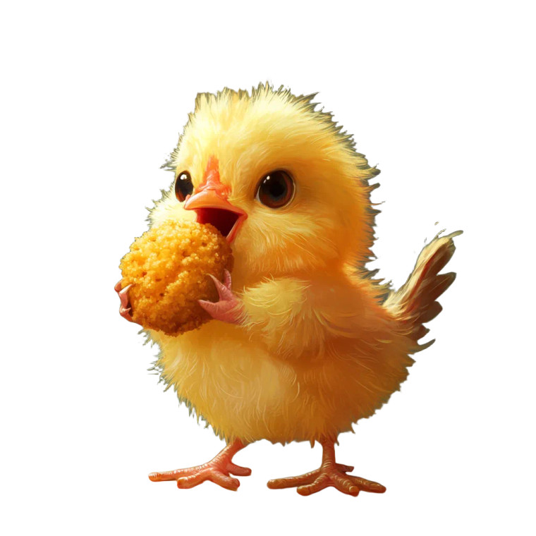 Chicken Eating Nugget Vinyl Car Decal Sticker – Waterproof & UV-Resistant 8"