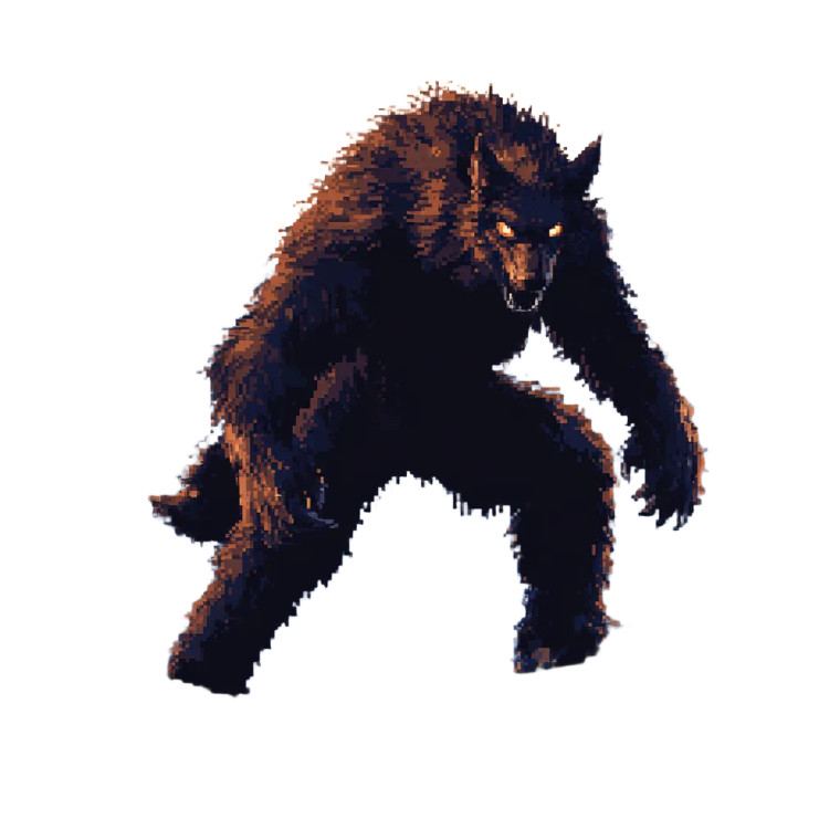 Pixel Art Werewolf Vinyl Car Decal Sticker – Waterproof & UV-Resistant 8"