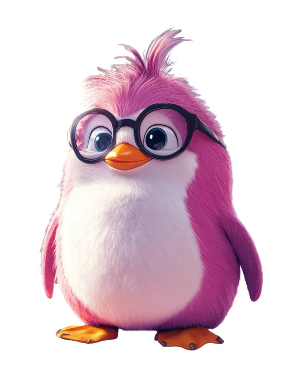 Cute Pink Penguin Vinyl Car Decal Sticker – Waterproof & UV-Resistant 8"