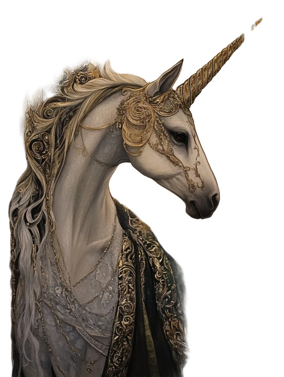 Art Nouveau Unicorn Vinyl Car Decal Sticker – Waterproof & UV-Resistant 8"