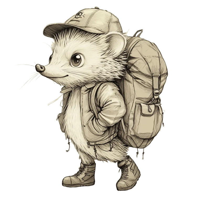 Adventurer Hedgehog Vinyl Car Decal Sticker – Waterproof & UV-Resistant 8"